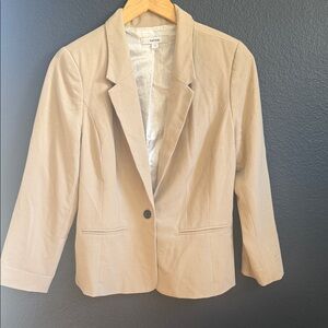 Kensie Beige Single-Button Blazer Medium